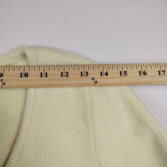 Zara Sweater Womens Medium Yellow/Cream Pullover V Neck Cozy - Picture 7 of 8